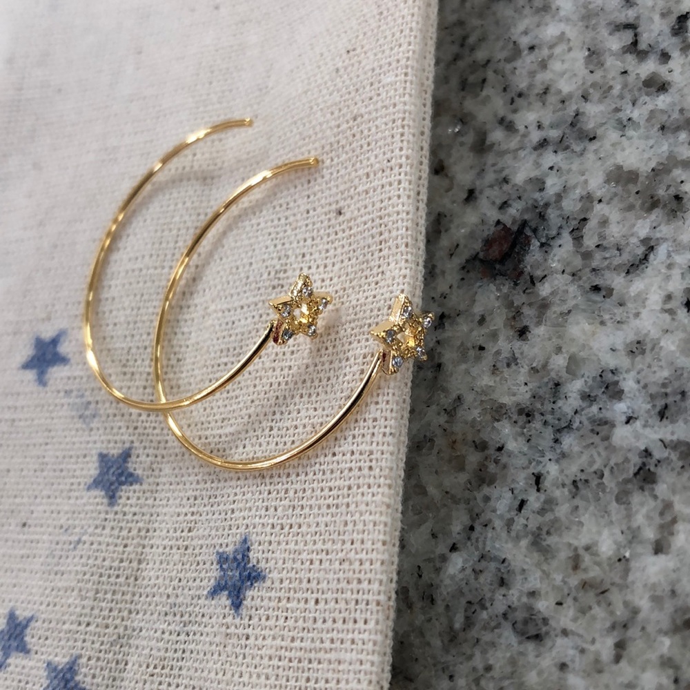 ALV JEWELS Star Hoop Earrings